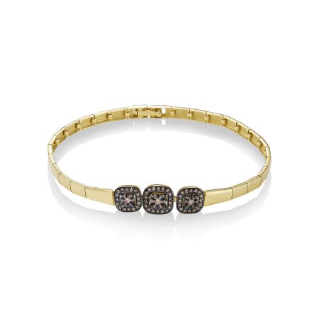 Браслет с 71 коньячным бриллиантом из лимонного золота 139102