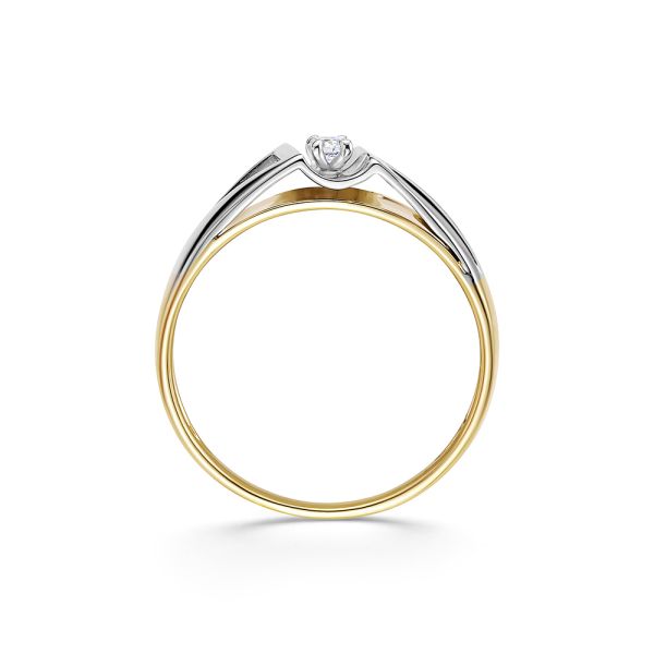 Кольцо с бриллиантом 0.045 карат из комбинированного золота 110083