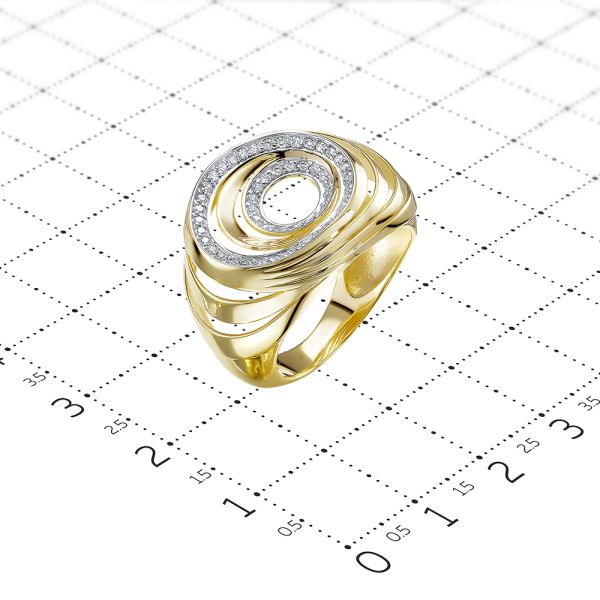Кольцо с 54 бриллиантами 0.27 карат из лимонного золота 84671