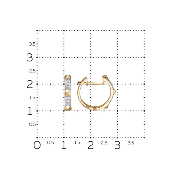 Серьги с 24 бриллиантами 0.12 карат из красного золота 138896