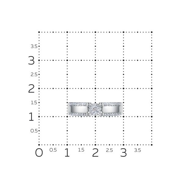 Кольцо с 45 бриллиантами из белого золота 128923