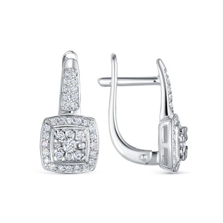 Серьги с 78 бриллиантами из белого золота 136340