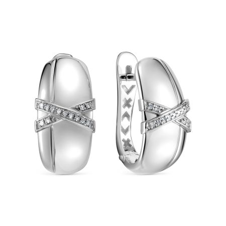 Серьги с 26 бриллиантами 0.078 карат из белого золота 101252