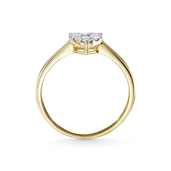 Кольцо с 6 бриллиантами из лимонного золота 114081