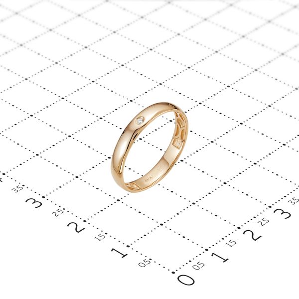Кольцо с бриллиантом 0.007 карат из красного золота 90339
