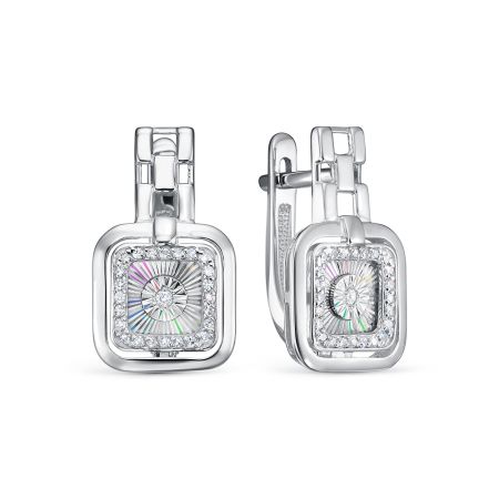 Серьги с 50 бриллиантами из белого золота 145708