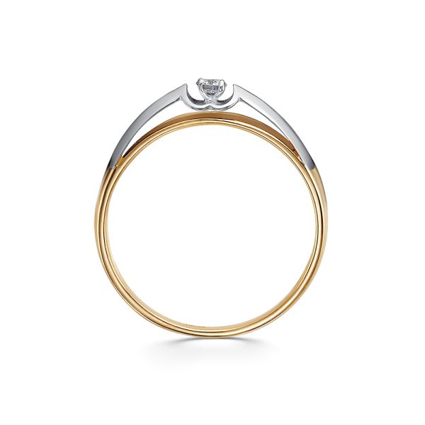 Кольцо с бриллиантом 0.055 карат из комбинированного золота 85127