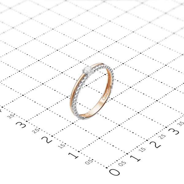 Кольцо с бриллиантом 0.055 карат из красного золота 79576