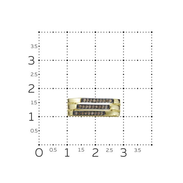 Кольцо с 27 коньячными бриллиантами из лимонного золота 131206