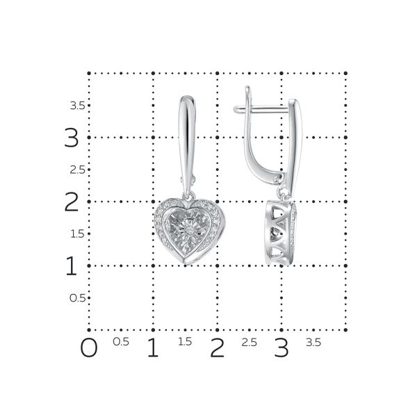 Серьги с 30 бриллиантами из белого золота 130495