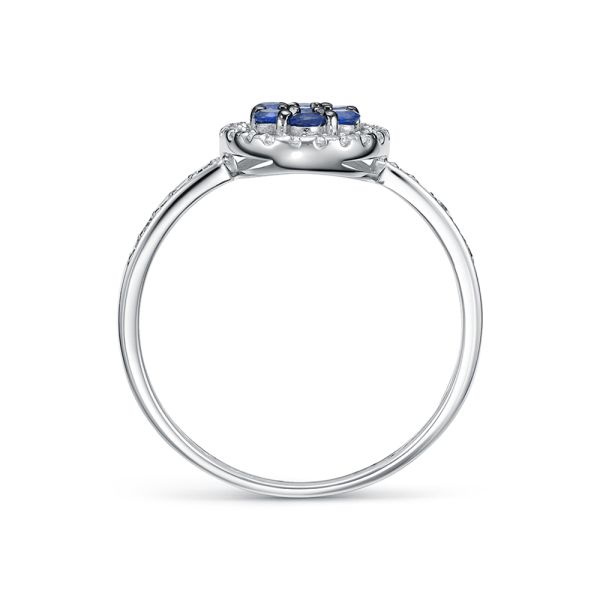 Кольцо с 7 сапфирами и 30 бриллиантами из белого золота 142727