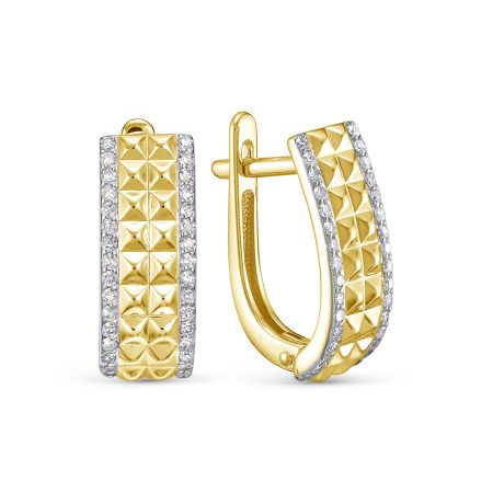 Серьги с 64 бриллиантами 0.32 карат из лимонного золота 140779 Серьги с 64 бриллиантами 0.32 карат из лимонного золота 140779