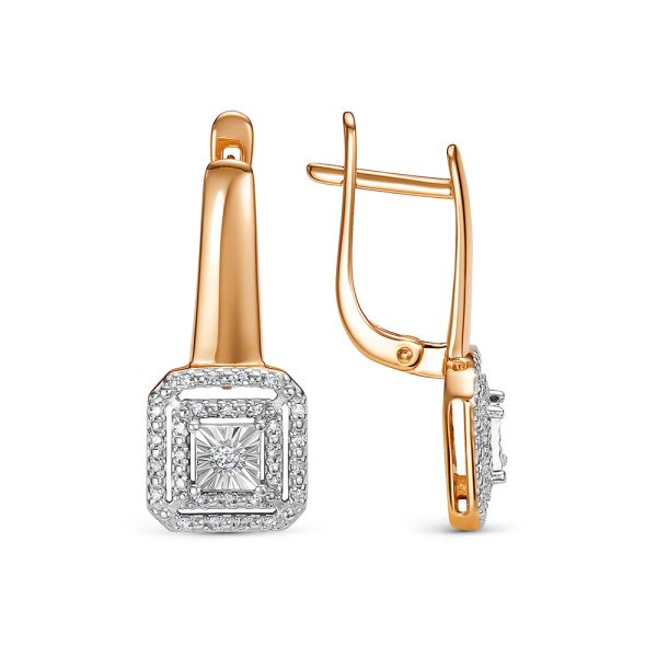 Серьги с 58 бриллиантами из красного золота 142810