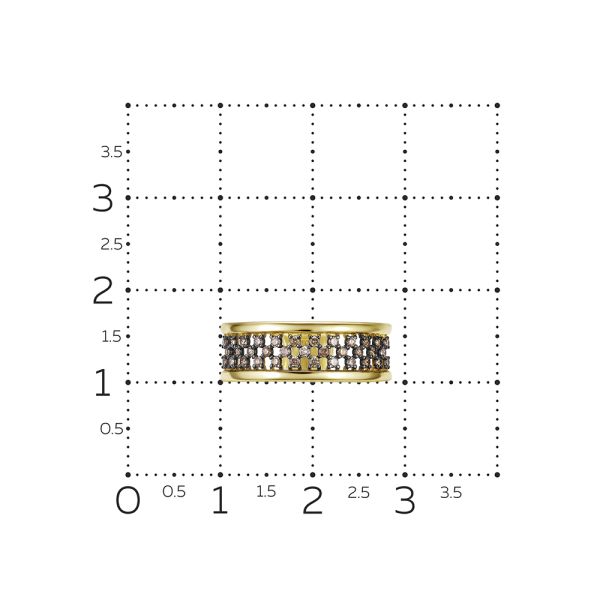 Кольцо с 35 коньячными бриллиантами из лимонного золота 141088 Кольцо с 35 коньячными бриллиантами из лимонного золота 141088