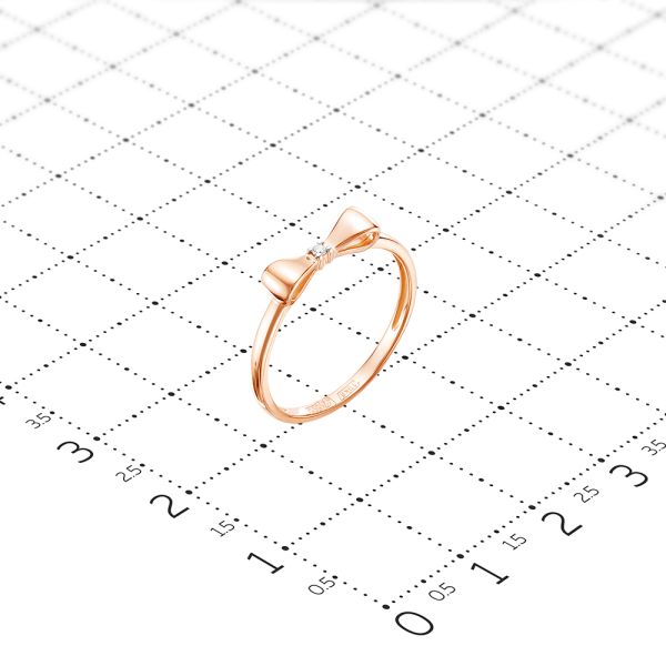 Кольцо с бриллиантом 0.007 карат из красного золота 50189