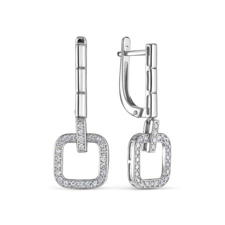 Серьги с 50 бриллиантами 0.35 карат из белого золота 138856