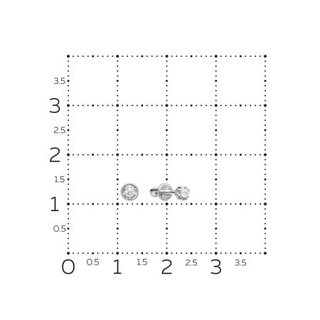 Серьги-пусеты с бриллиантами 0.064 карат из белого золота 89742