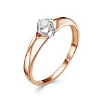 Помолвочное кольцо с бриллиантом 0.109 карат из красного золота 72434_19.5