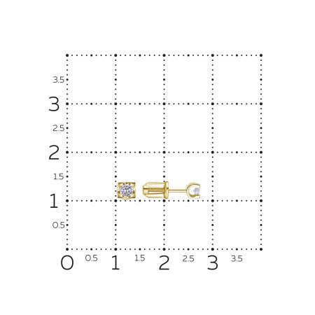 Серьги-пусеты с бриллиантами 0.16 карат из лимонного золота 146466