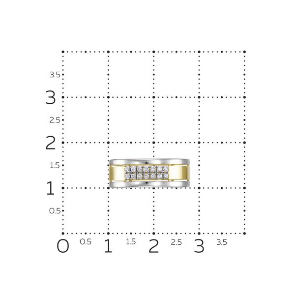 Кольцо с 14 бриллиантами 0.098 карат из лимонного золота 144217
