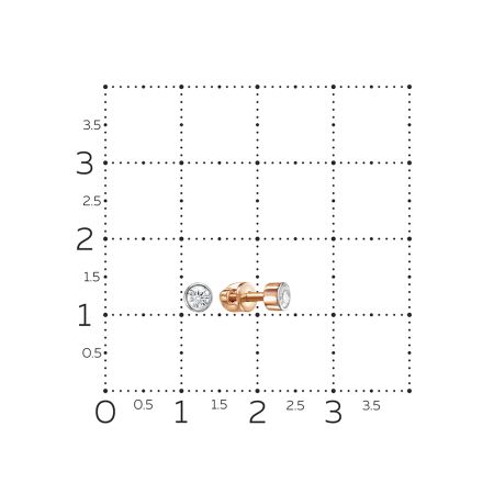 Серьги-пусеты с бриллиантами 0.33 карат из красного золота 72872