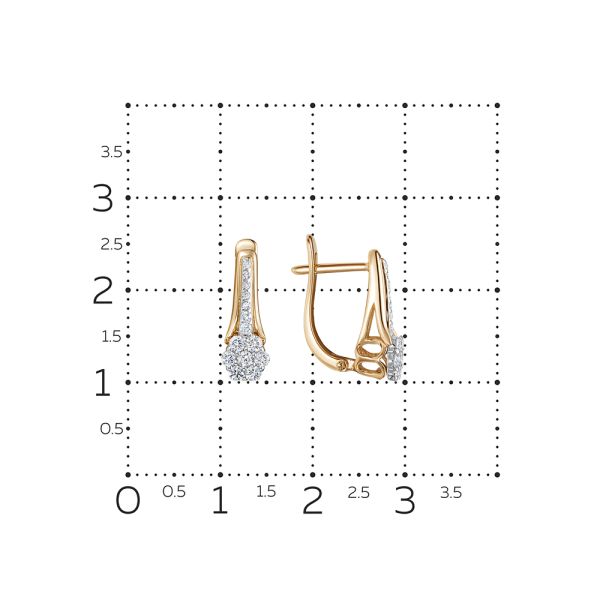 Серьги с 28 бриллиантами из красного золота 115272