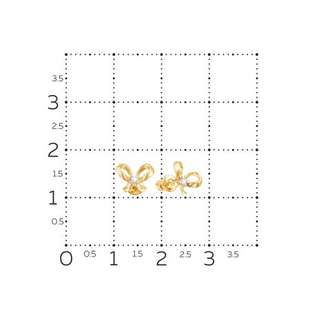 Серьги-пусеты с бриллиантами 0.028 карат из лимонного золота 74948