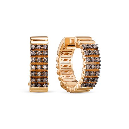 Серьги с 42 коньячными бриллиантами из красного золота 145700