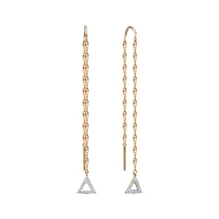 Серьги с 30 бриллиантами 0.15 карат из красного золота 132557