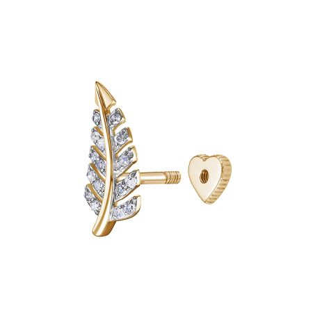 Пирсинг с 16 бриллиантами 0.08 карат из красного золота 141507