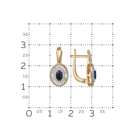 Серьги с сапфирами и 32 бриллиантами из красного золота 138863