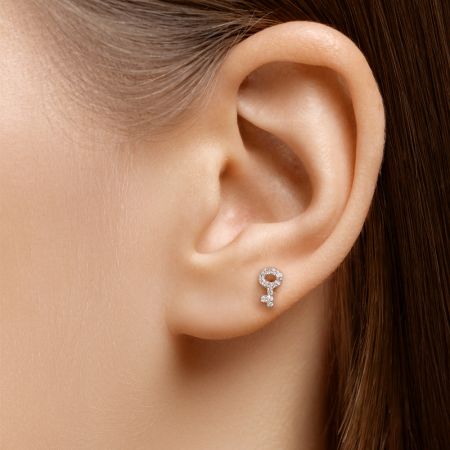 Пирсинг с 12 бриллиантами 0.036 карат из белого золота 142940