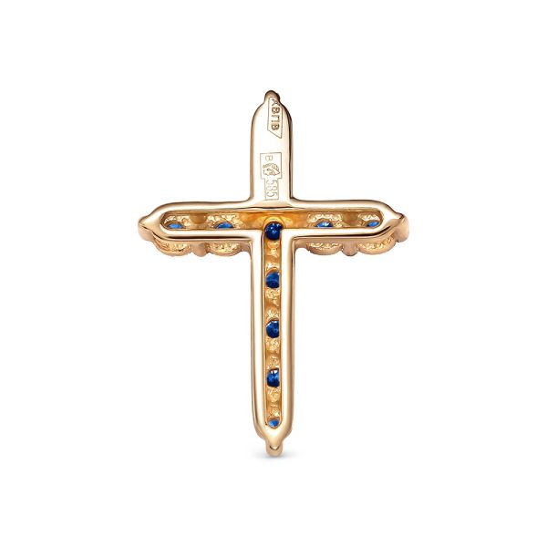 Декоративный крест с 11 сапфирами из красного золота 125504