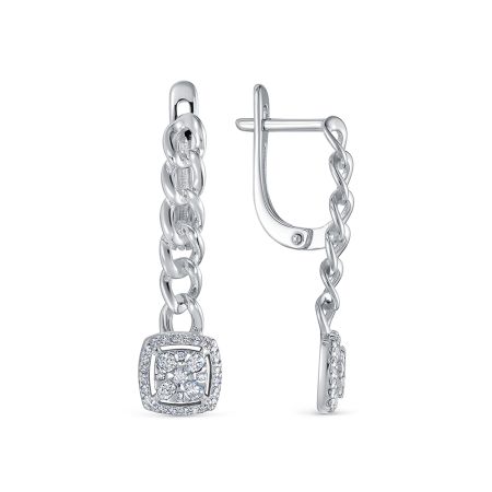 Серьги с 66 бриллиантами из белого золота 136383