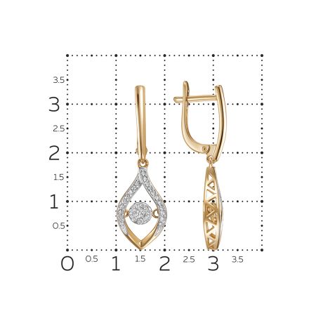 Серьги с 58 бриллиантами из красного золота 130500
