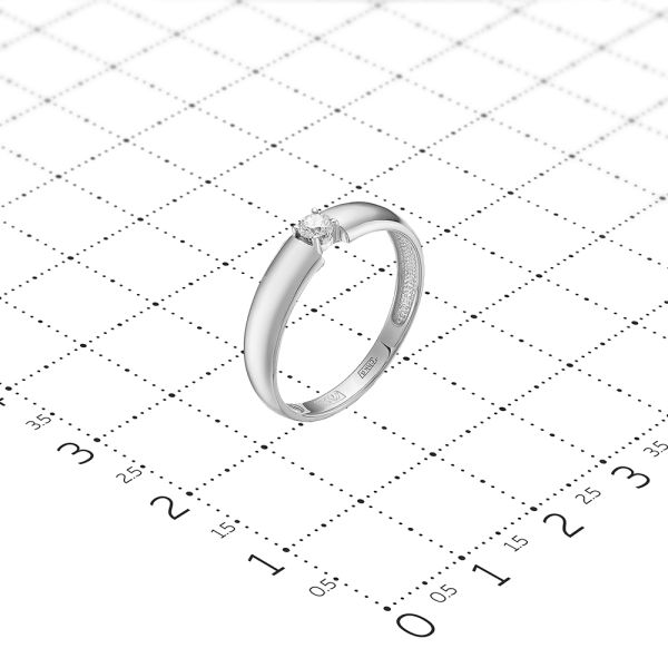 Кольцо с бриллиантом 0.095 карат из белого золота 61773