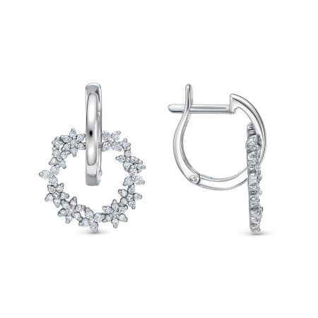 Серьги с 112 бриллиантами из белого золота 138883