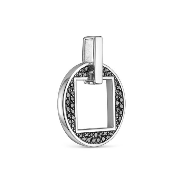 Подвеска с 47 черными бриллиантами из белого золота 140826