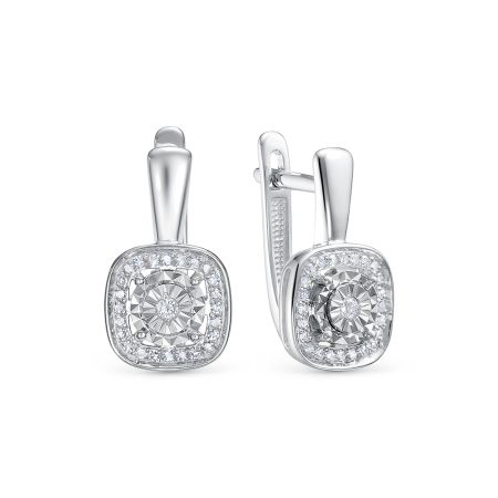 Серьги с 50 бриллиантами из белого золота 145688