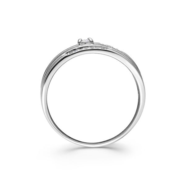 Кольцо с бриллиантами из белого золота 111057