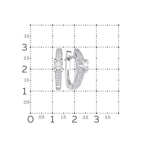 Серьги с 42 бриллиантами из белого золота 54101