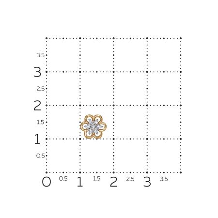 Пирсинг с 7 бриллиантами 0.049 карат из красного золота 126109