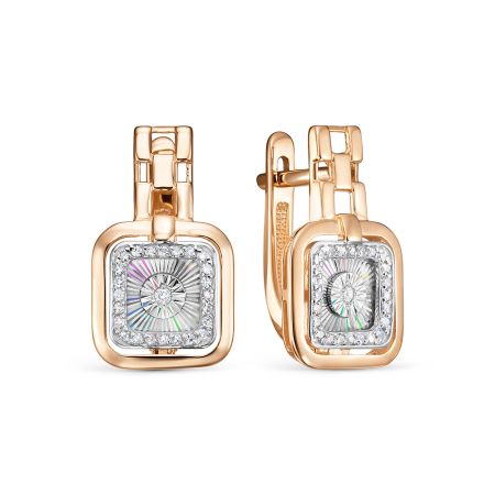 Серьги с 50 бриллиантами из красного золота 145707