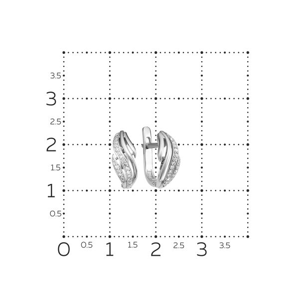 Серьги с 40 бриллиантами 0.12 карат из белого золота 53886