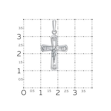 Православный крест с 4 бриллиантами 0.056 карат из белого золота 61893