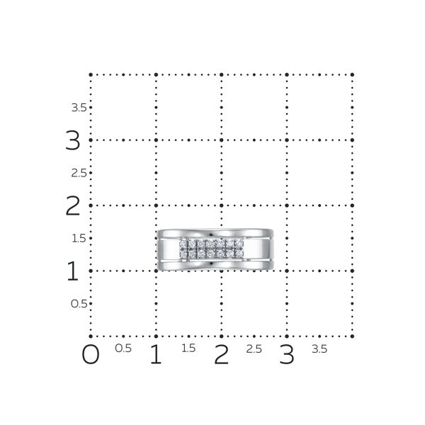 Кольцо с 14 бриллиантами 0.098 карат из белого золота 141468