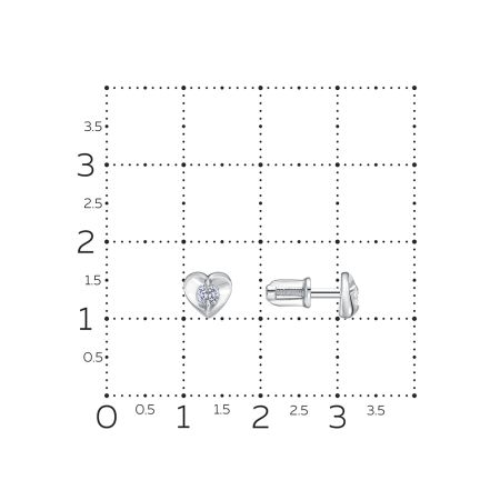 Серьги-пусеты с бриллиантами 0.16 карат из белого золота 140856