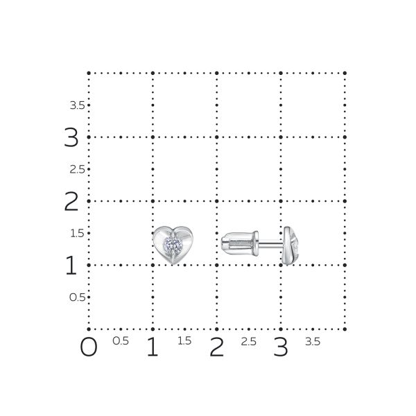 Серьги-пусеты с бриллиантами 0.16 карат из белого золота 140856