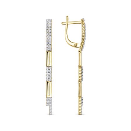 Серьги с 82 бриллиантами 0.574 карат из лимонного золота 126378