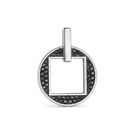 Подвеска с 47 черными бриллиантами из белого золота 140826